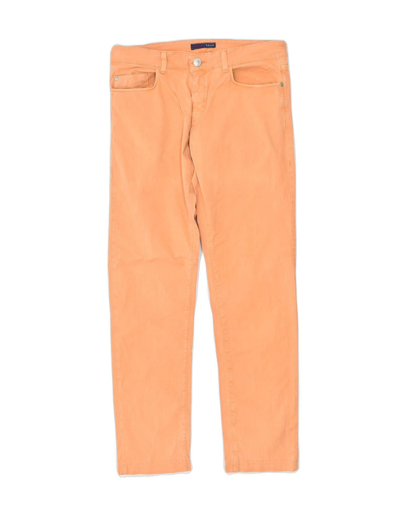 TRUSSARDI Womens Slim Casual Trousers W32 L31 Orange Cotton | Vintage | Thrift | Second-Hand | Used Clothing | Messina Hembry 