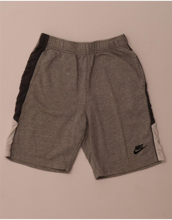 NIKE Boys Sport Shorts 12-13 Years Large  Grey Colourblock Cotton