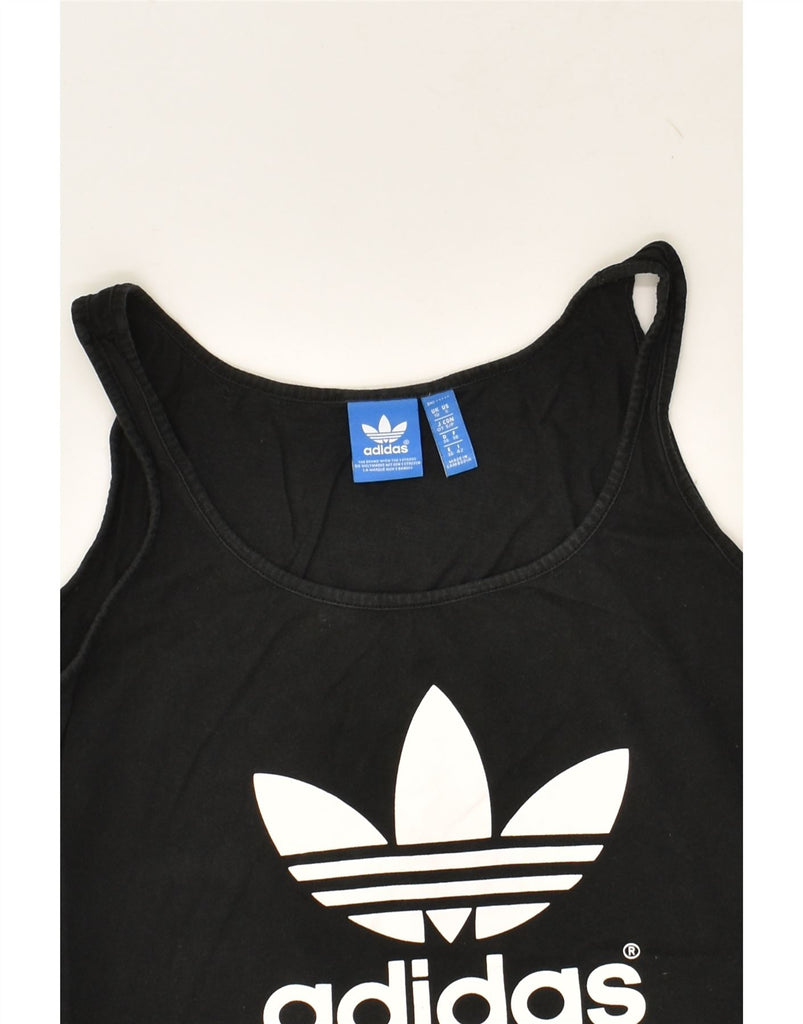 ADIDAS Womens Graphic Vest Top UK 10 Small  Black Cotton | Vintage Adidas | Thrift | Second-Hand Adidas | Used Clothing | Messina Hembry 