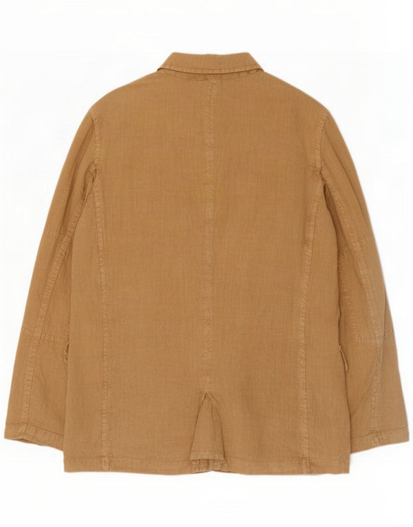 Trussardi Jeans Mens Utility Jacket IT 54 2XL Beige Linen