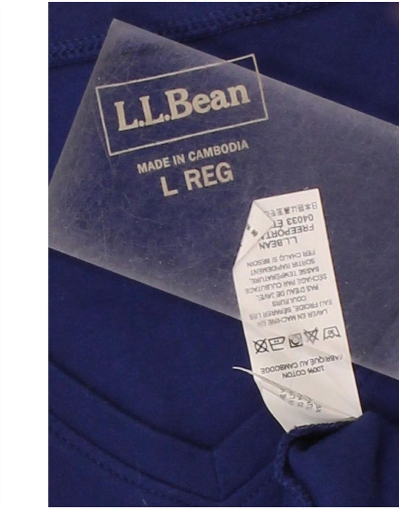 L.L.BEAN Womens Top 3/4 Sleeve UK 16 Large Navy Blue Cotton Vintage L.L.Bean and Second-Hand L.L.Bean from Messina Hembry 