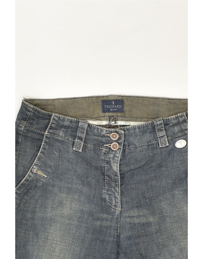 TRUSSARDI Womens Cargo Capri Jeans W26 L21  Blue | Vintage Trussardi | Thrift | Second-Hand Trussardi | Used Clothing | Messina Hembry 
