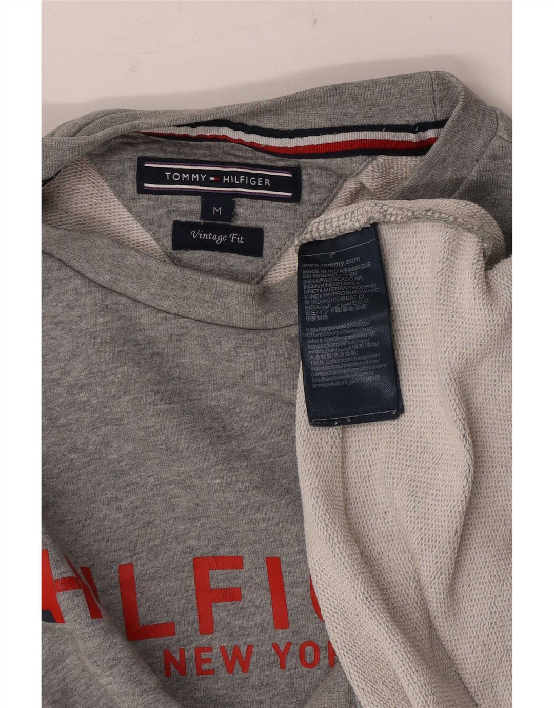 Tommy Hilfiger Mens Vintage Fit Sweatshirt Jumper Medium Grey Flecked