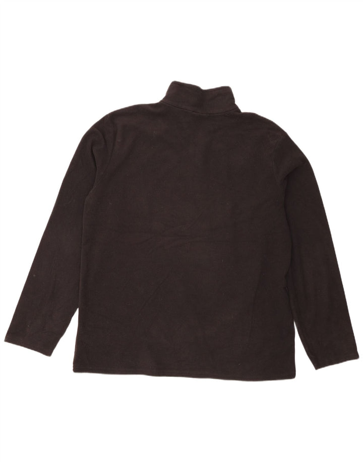 Mountain Warehouse Mens Zip Neck Fleece Jumper XL Black Polyester
