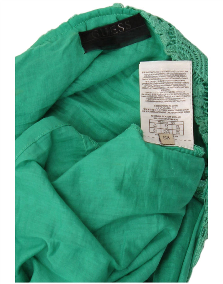 GUESS Womens Lace Halter Dress UK 4 XS Green Cotton
