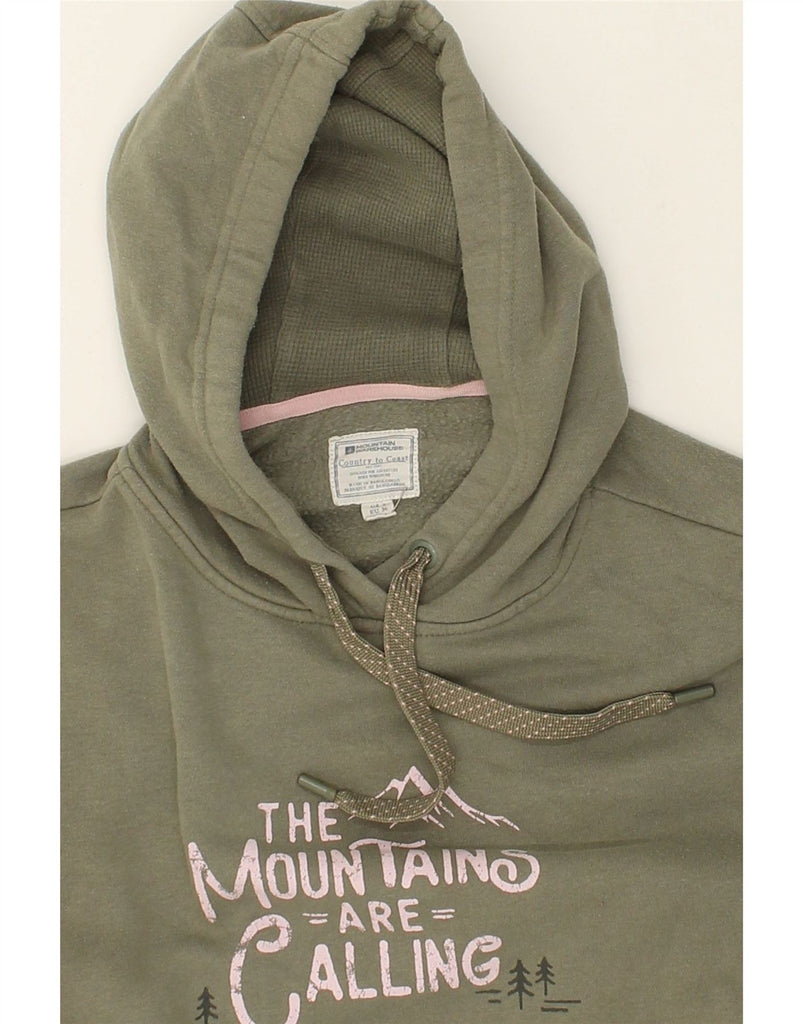 MOUNTAIN WAREHOUSE Womens Oversized Graphic Hoodie Jumper UK 8 Small Green | Vintage Mountain Warehouse | Thrift | Second-Hand Mountain Warehouse | Used Clothing | Messina Hembry 