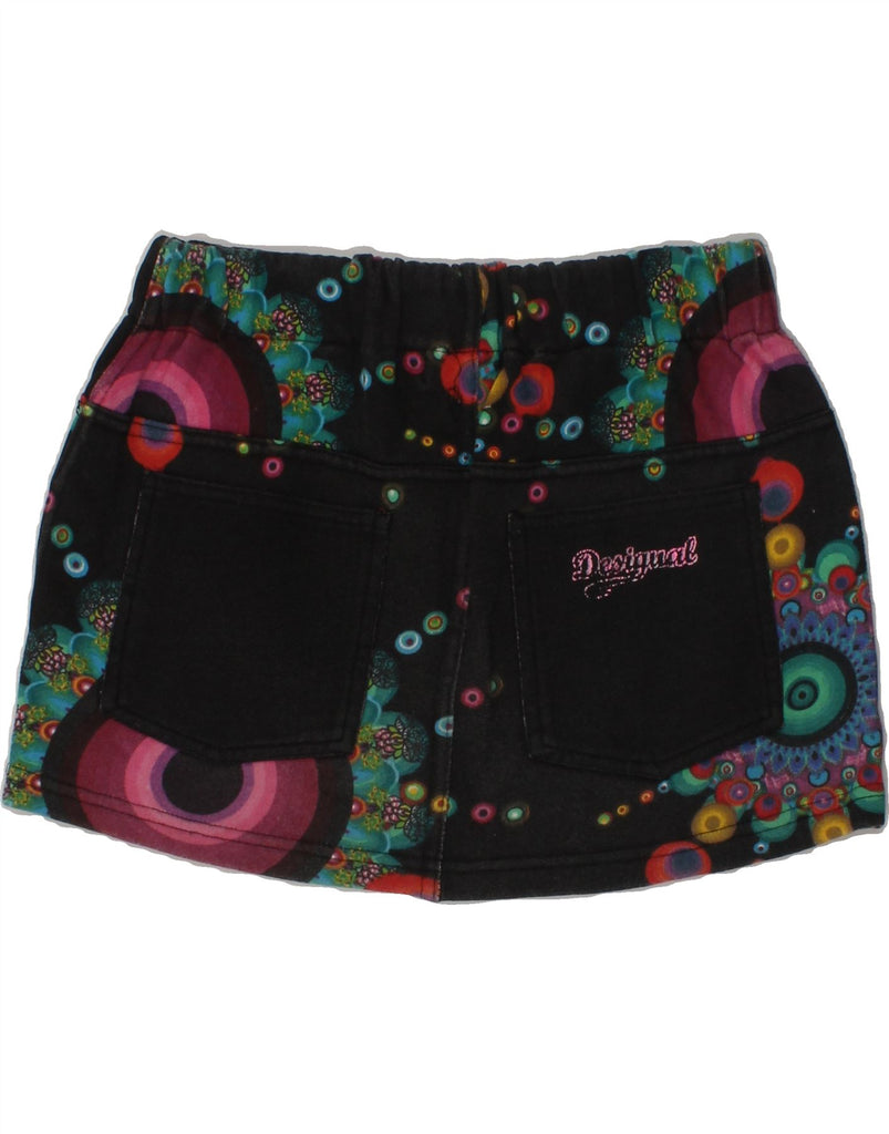 DESIGUAL Girls Graphic Mini Skirt 11-12 Years W26 Black Geometric Cotton | Vintage Desigual | Thrift | Second-Hand Desigual | Used Clothing | Messina Hembry 