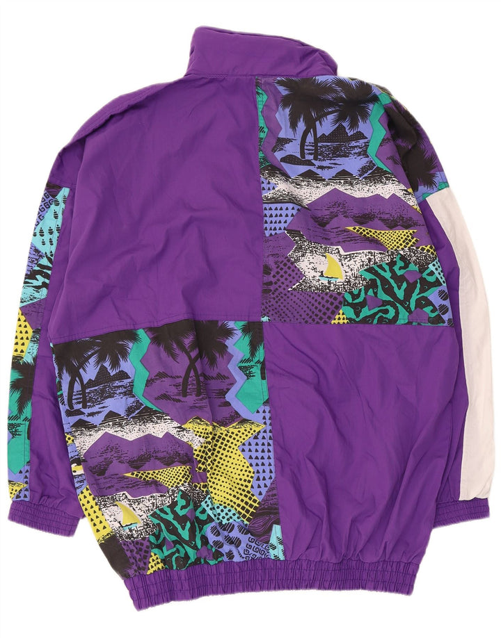 Vintage Womens Loose Fit Full Tracksuit UK 16 Large Purple Patchwork