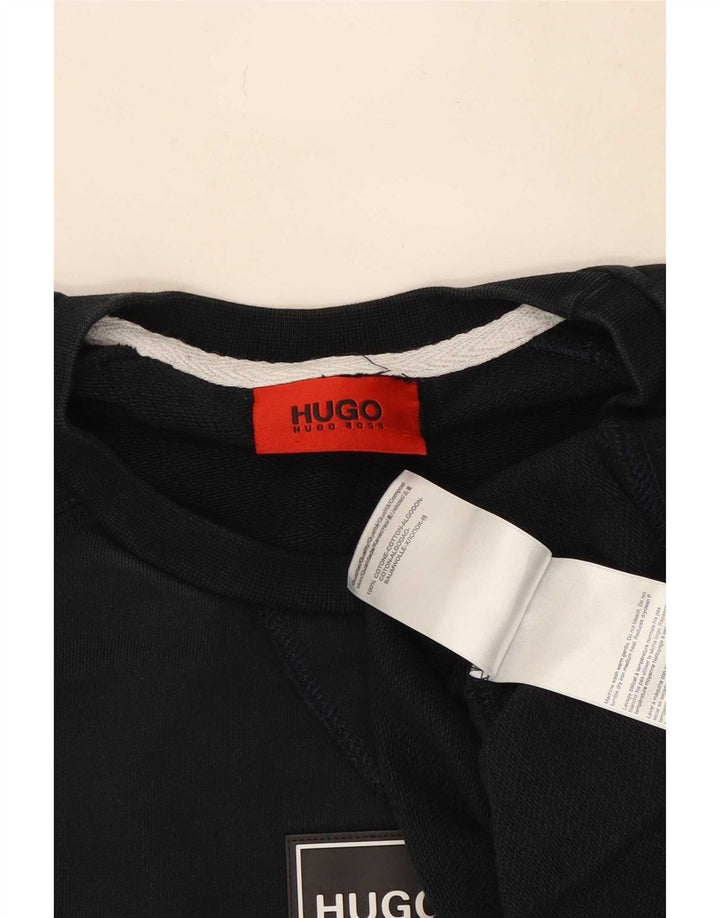 Hugo Boss Mens Sweatshirt Jumper Large Navy Blue Cotton
