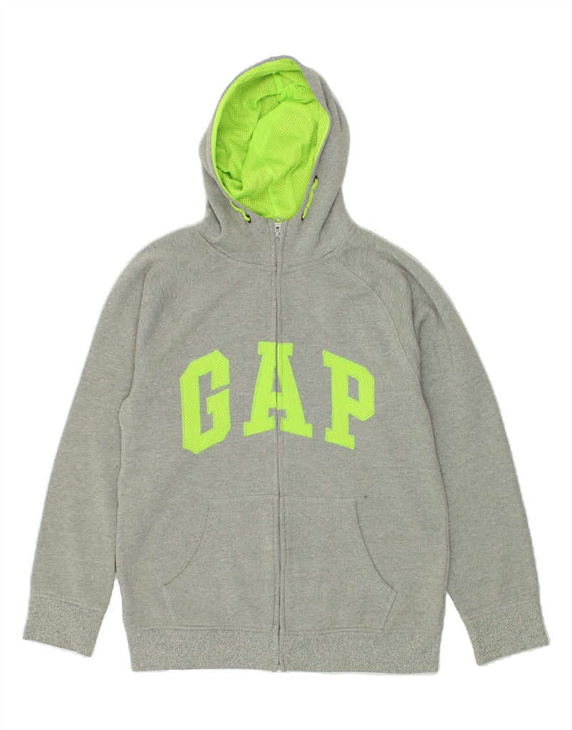 GAP Boys Graphic Zip Hoodie Sweater 12-13 Years 2XL Grey Cotton | Vintage Gap | Thrift | Second-Hand Gap | Used Clothing | Messina Hembry 