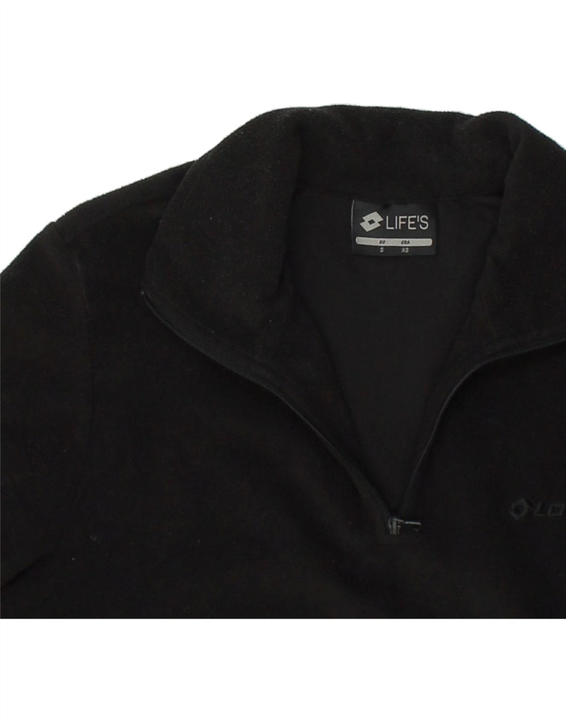 LOTTO Mens Zip Neck Fleece Jumper Small Black | Vintage Lotto | Thrift | Second-Hand Lotto | Used Clothing | Messina Hembry 