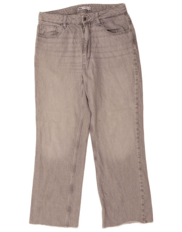Zara Womens Straight Jeans EU 42 Large W32 L28 Grey Cotton