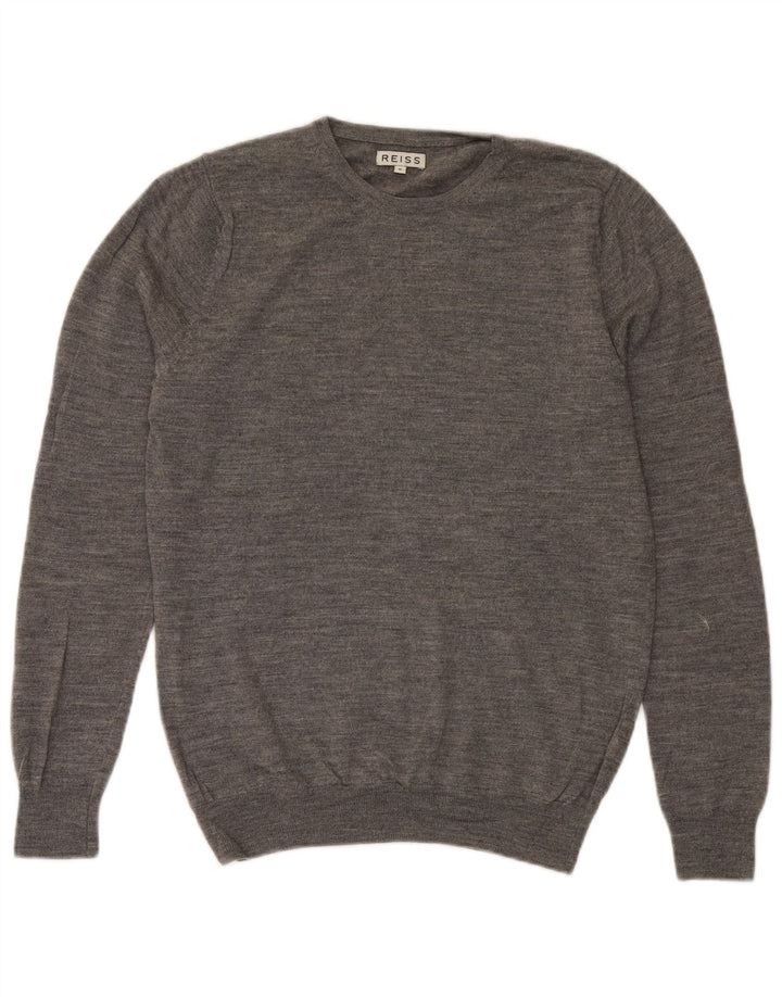Reiss Mens Crew Neck Jumper Sweater Medium Grey Flecked