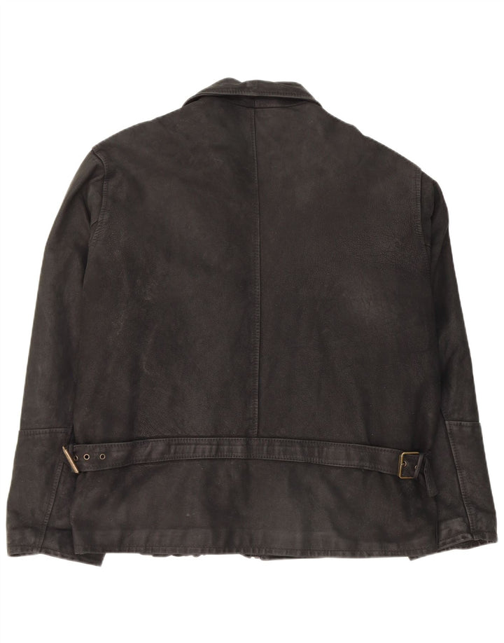Vintage Mens Leather Jacket UK 42 XL Black Leather