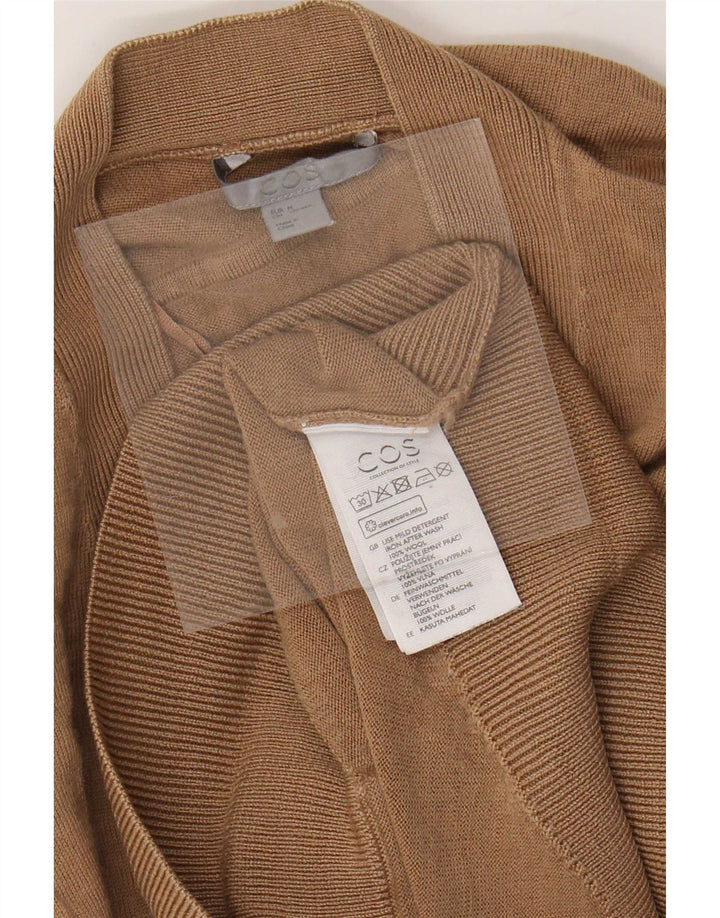 Cos Womens Oversized Cardigan Sweater UK 14 Medium Beige Wool