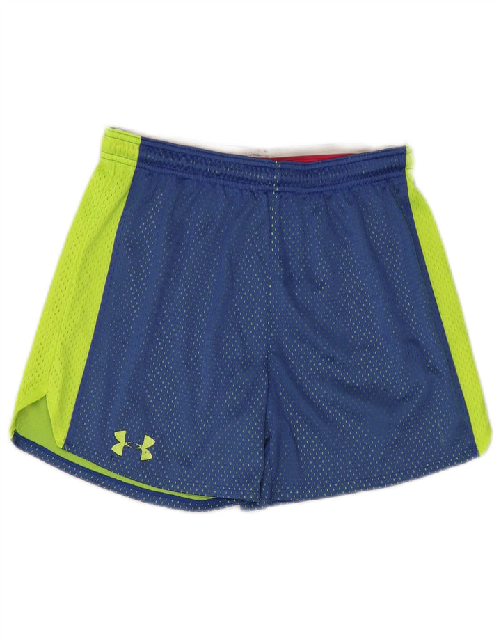 Under Armour Womens Sport Shorts UK 10 Small  Blue Colourblock Polyester