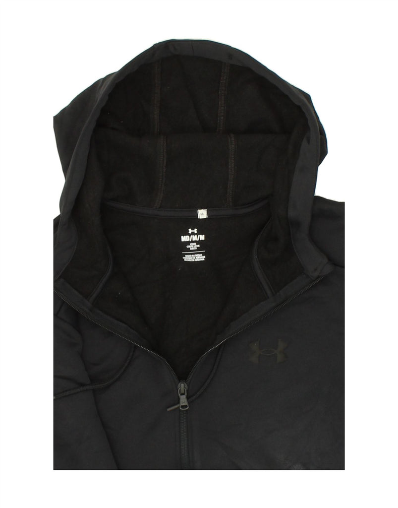 UNDER ARMOUR Mens Zip Hoodie Sweater Medium Black Polyester | Vintage Under Armour | Thrift | Second-Hand Under Armour | Used Clothing | Messina Hembry 