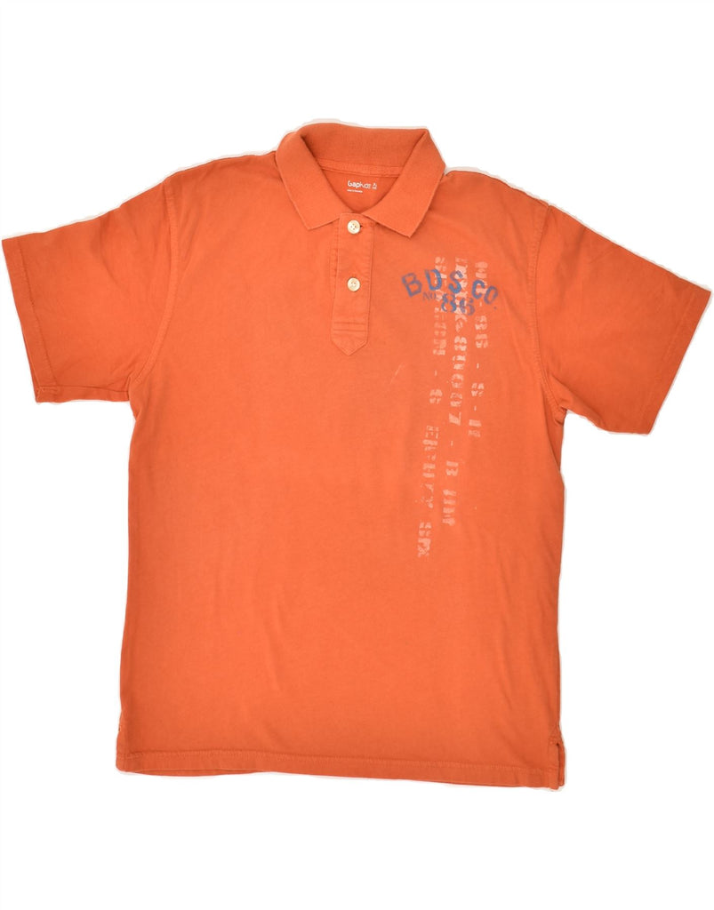 GAP Boys Graphic Polo Shirt 11-12 Years XL  Orange Cotton | Vintage Gap | Thrift | Second-Hand Gap | Used Clothing | Messina Hembry 