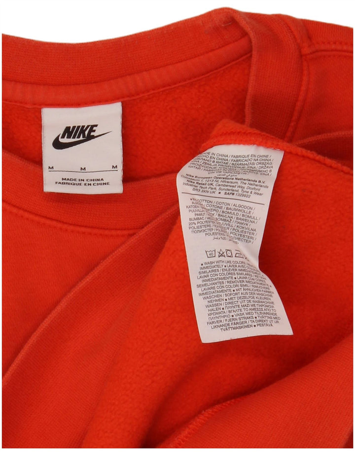 Nike Mens Sweatshirt Jumper Medium Orange Cotton