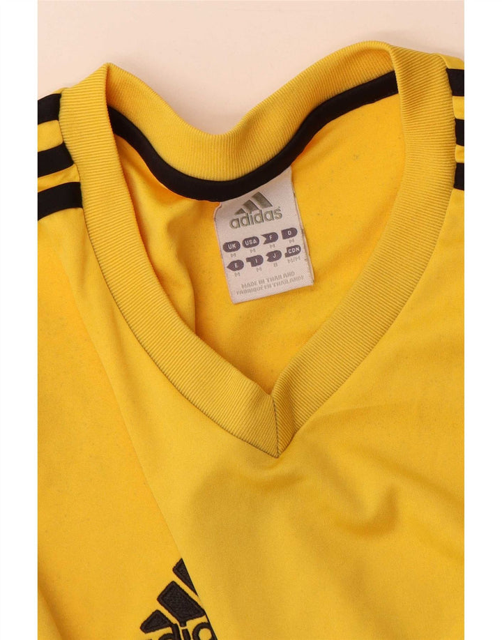 Adidas Mens Climalite T-Shirt Top Medium Yellow Colourblock