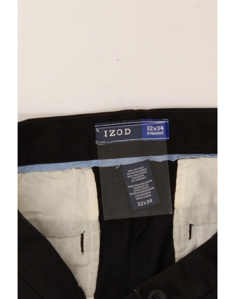 IZOD Mens Straight Chino Trousers W32 L34 Black Cotton Vintage Izod and Second-Hand Izod from Messina Hembry 