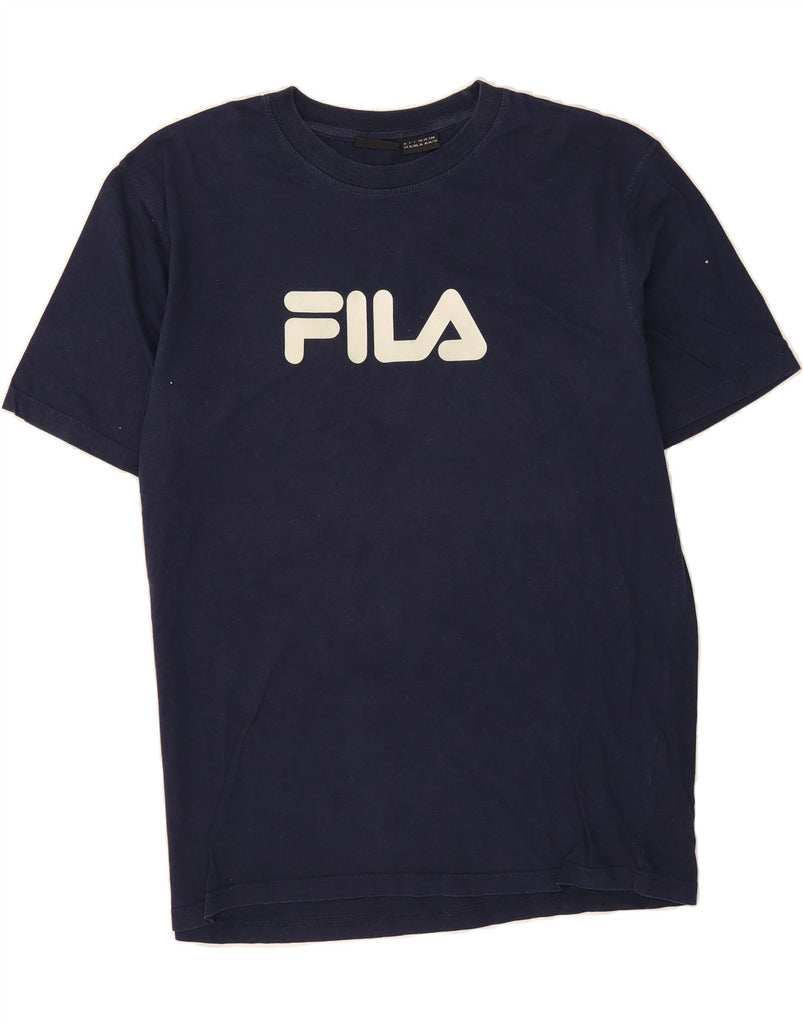 FILA Mens Graphic T-Shirt Top XL Navy Blue Cotton Vintage Fila and Second-Hand Fila from Messina Hembry 