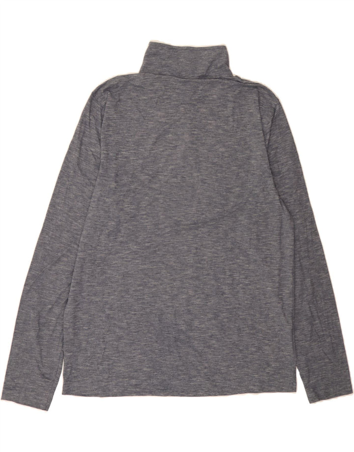 J. CREW Mens Zip Neck Pullover Tracksuit Top XL Blue Flecked Polyester Vintage J. Crew and Second-Hand J. Crew from Messina Hembry 