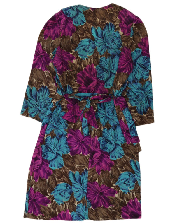 Vintage Womens 3/4 Sleeve Peplum Dress IT 48 XL Multicoloured Floral