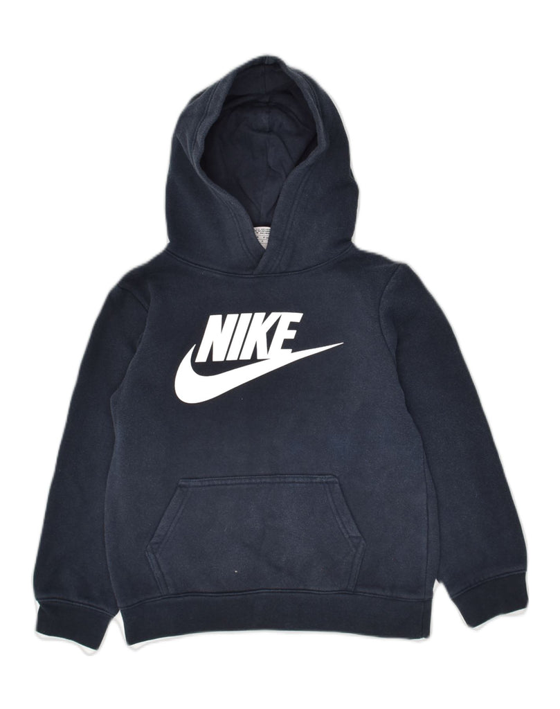 NIKE Boys Graphic Hoodie Jumper 6-7 Years Large Navy Blue | Vintage Nike | Thrift | Second-Hand Nike | Used Clothing | Messina Hembry 