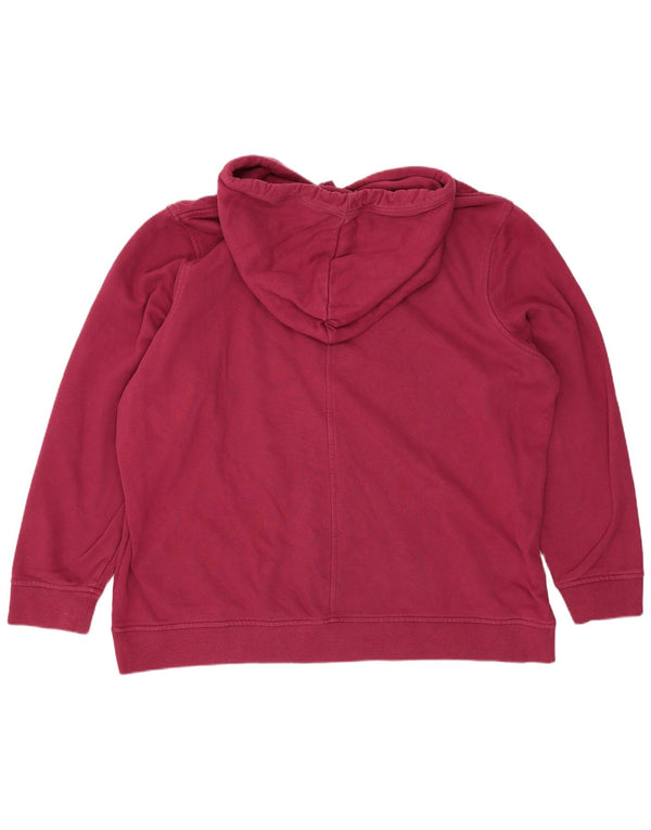 Tommy Hilfiger Womens Graphic Hoodie Jumper EU 50 3XL Burgundy Cotton