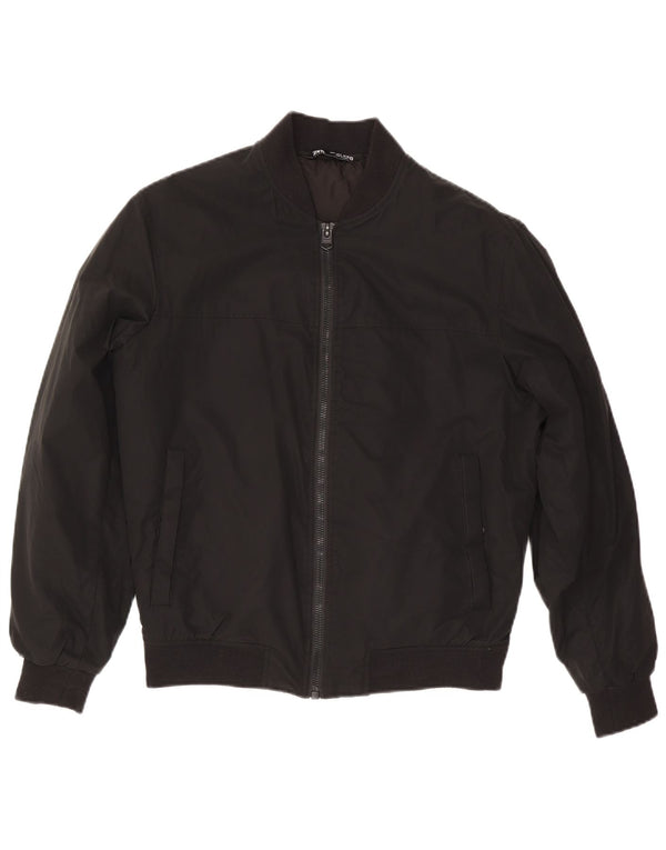 Zara Mens Loose Fit Bomber Jacket UK 36 Small Black Polyester