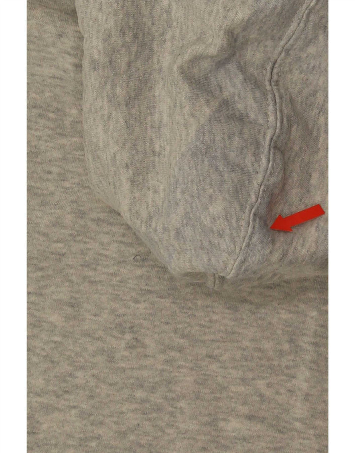 Roxy Womens Graphic Hoodie Jumper UK 12 Medium Grey Flecked Cotton