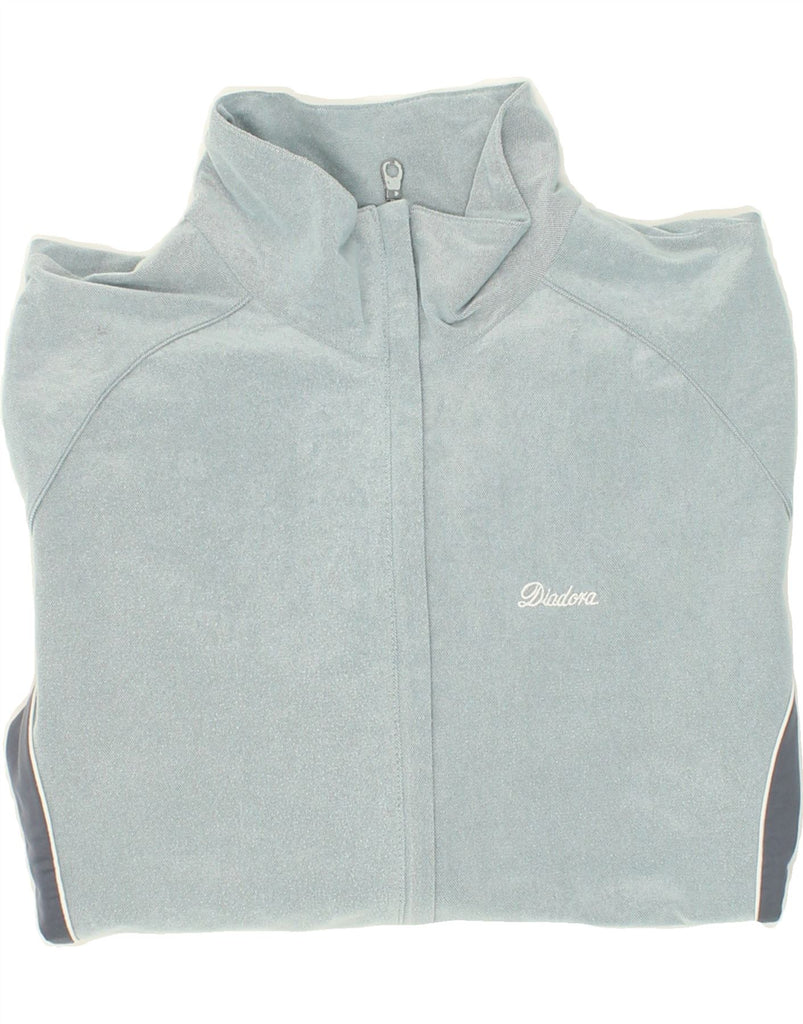 DIADORA Womens Tracksuit Top Jacket UK 14 Medium Blue Colourblock Vintage Diadora and Second-Hand Diadora from Messina Hembry 