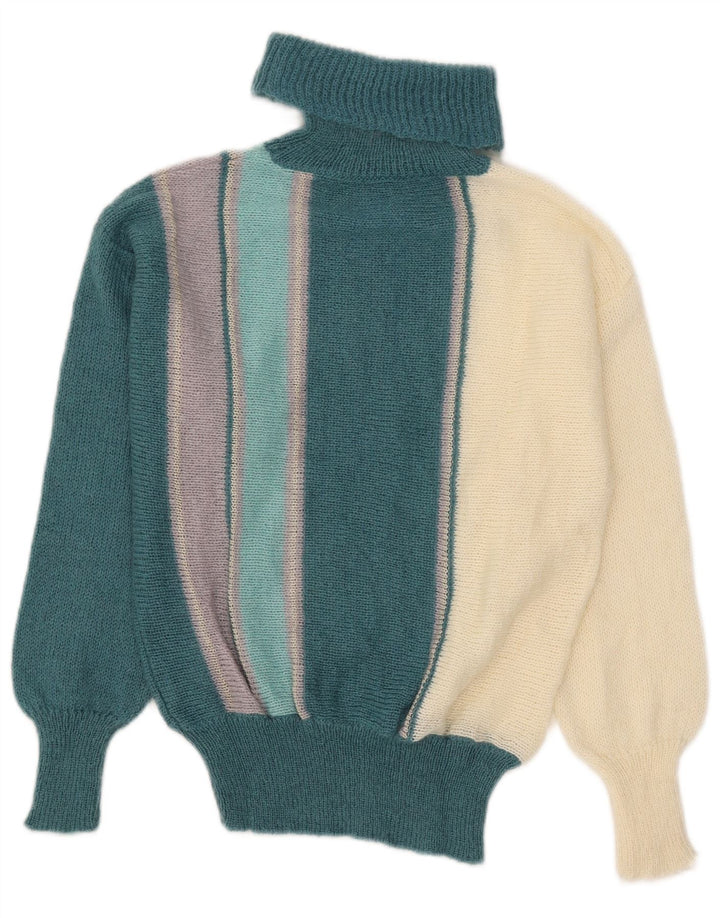 Cagi Womens Roll Neck Jumper Sweater IT 44 Medium Multicoloured Colourblock