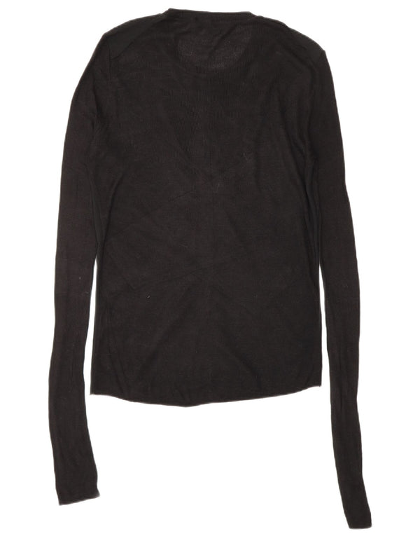 Zara Womens Crew Neck Jumper Sweater UK 10 Small Black Viscose