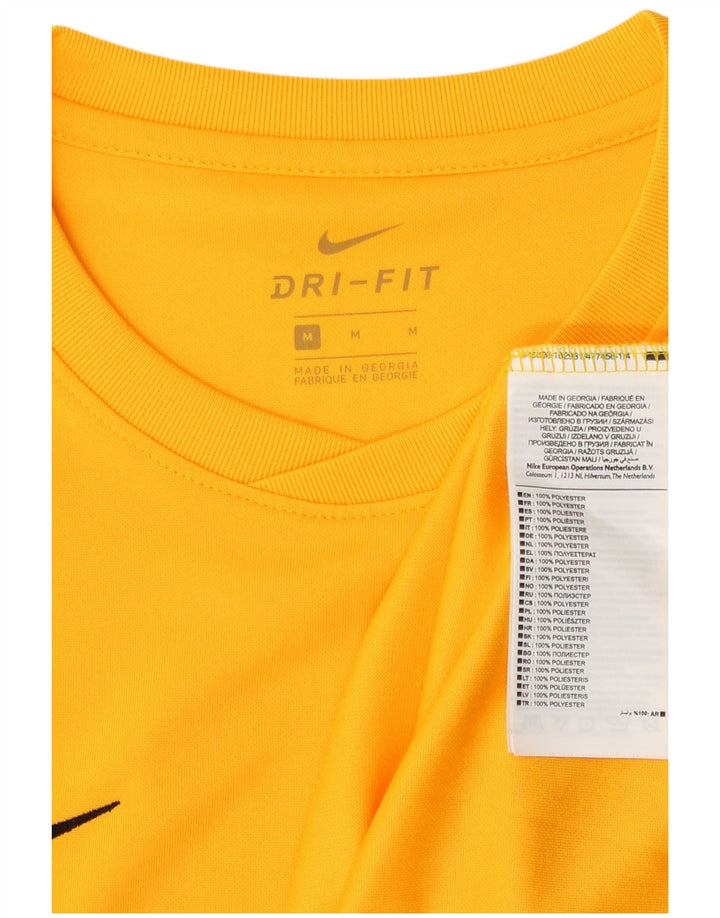 Nike Mens Dri Fit Graphic Top Long Sleeve Medium Yellow Polyester