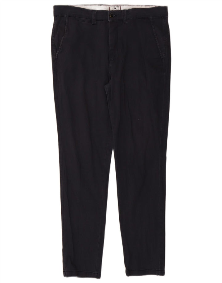 JACK & JONES Mens Slim Chino Trousers W32 L28 Navy Blue Cotton