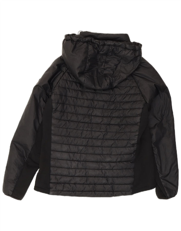 CALVIN KLEIN Womens Hooded Padded Jacket UK 14 Large Black Polyester
