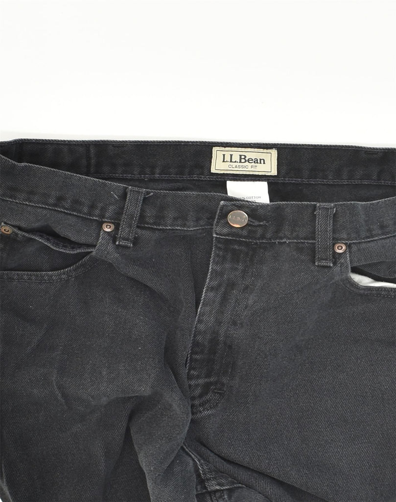 L.L.BEAN Mens Classic Fit Straight Jeans W35 L32 Black Cotton | Vintage L.L.Bean | Thrift | Second-Hand L.L.Bean | Used Clothing | Messina Hembry 