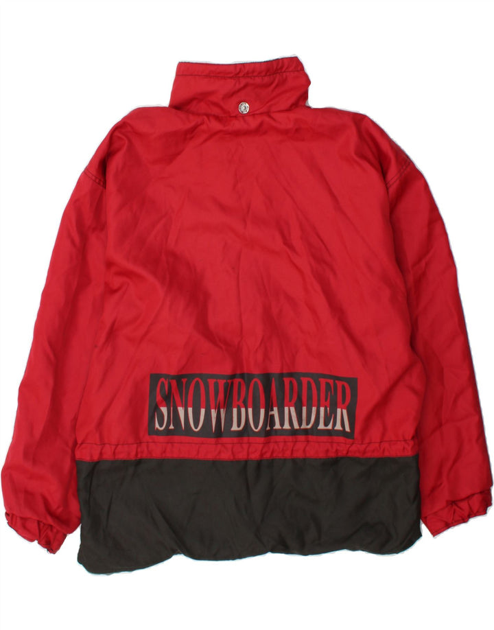VINTAGE Mens Graphic Windbreaker Jacket UK 38 Medium Red Colourblock Vintage Vintage and Second-Hand Vintage from Messina Hembry 