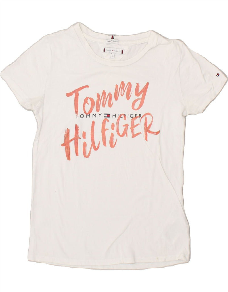 TOMMY HILFIGER Boys Graphic T-Shirt Top 11-12 Years White Cotton | Vintage Tommy Hilfiger | Thrift | Second-Hand Tommy Hilfiger | Used Clothing | Messina Hembry 