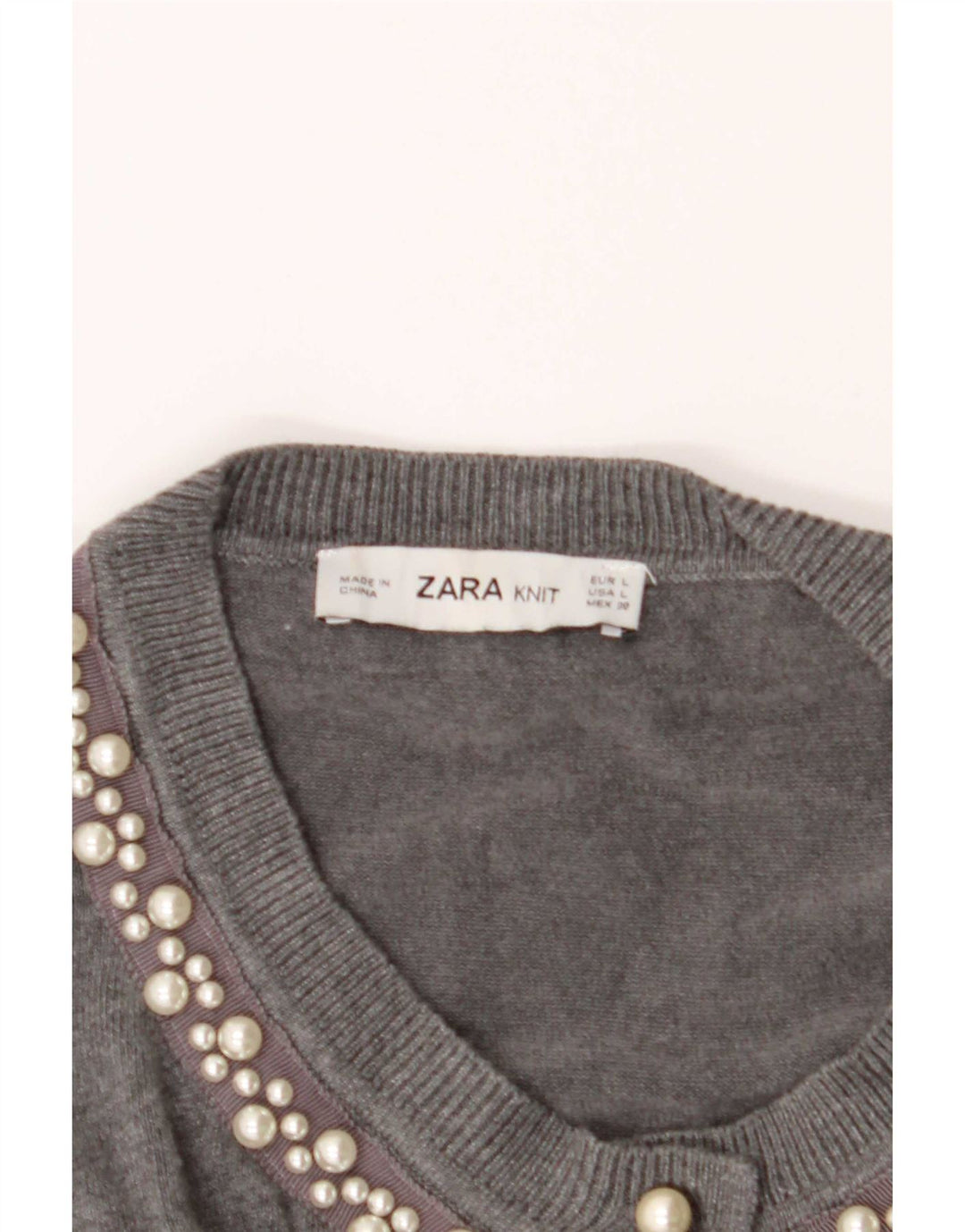 Zara Womens Cardigan Sweater UK 14 Large Grey