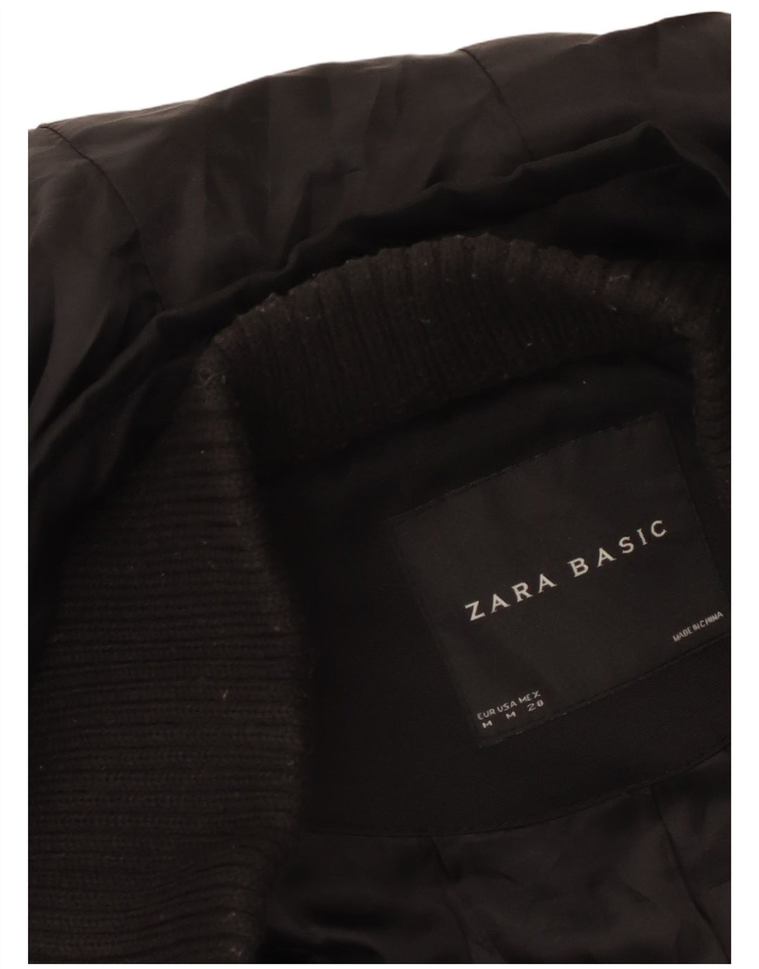 Zara Womens Hooded Parka Jacket UK 12 Medium Black