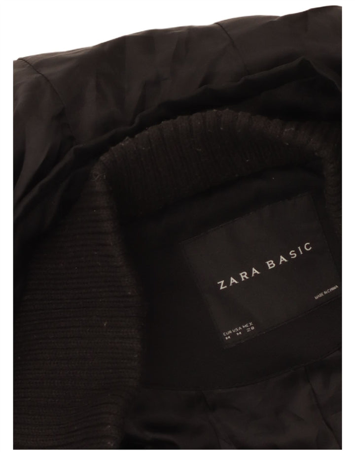 Zara Womens Hooded Parka Jacket UK 12 Medium Black