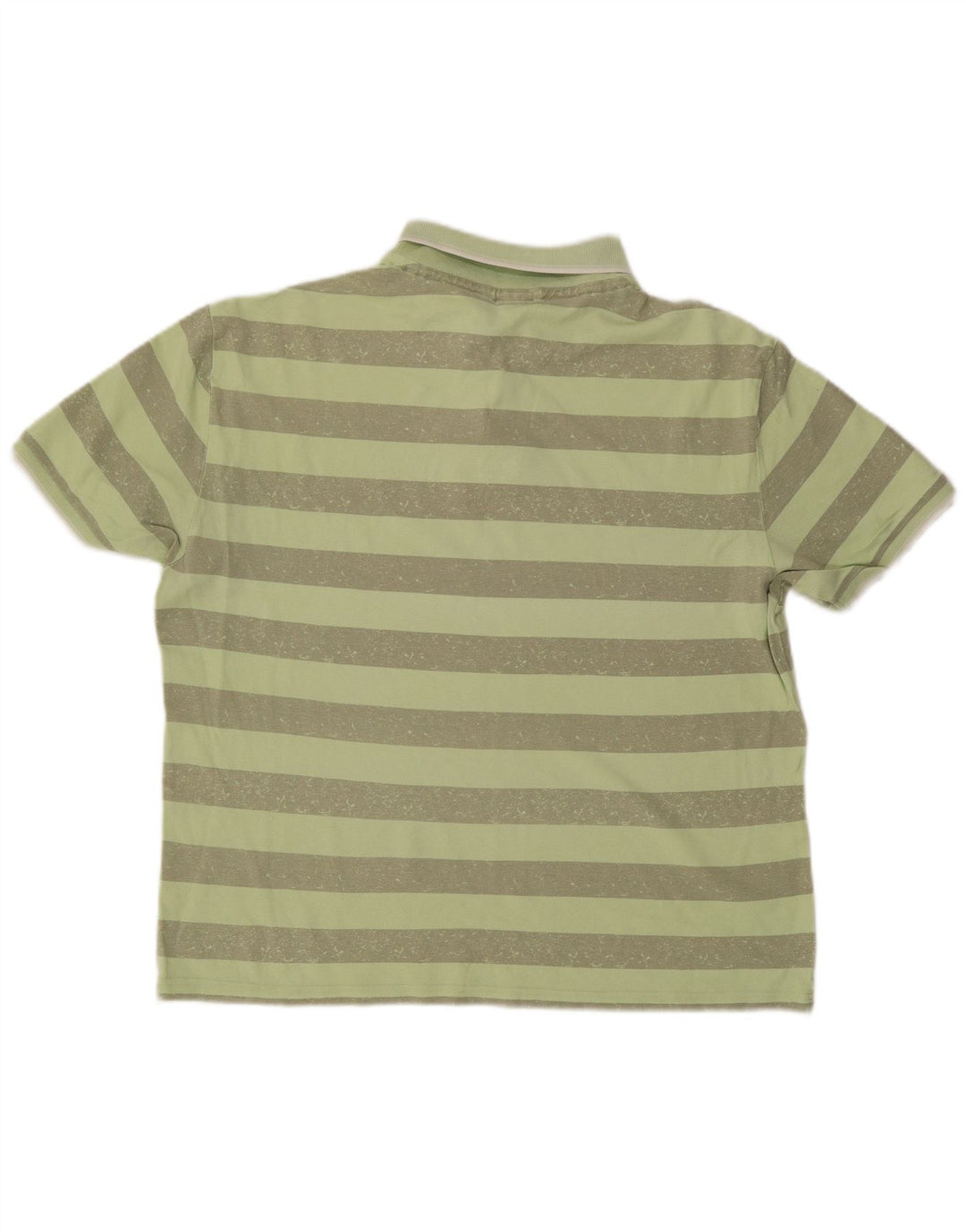 Asics Mens Polo Shirt 2XL Green Striped Cotton