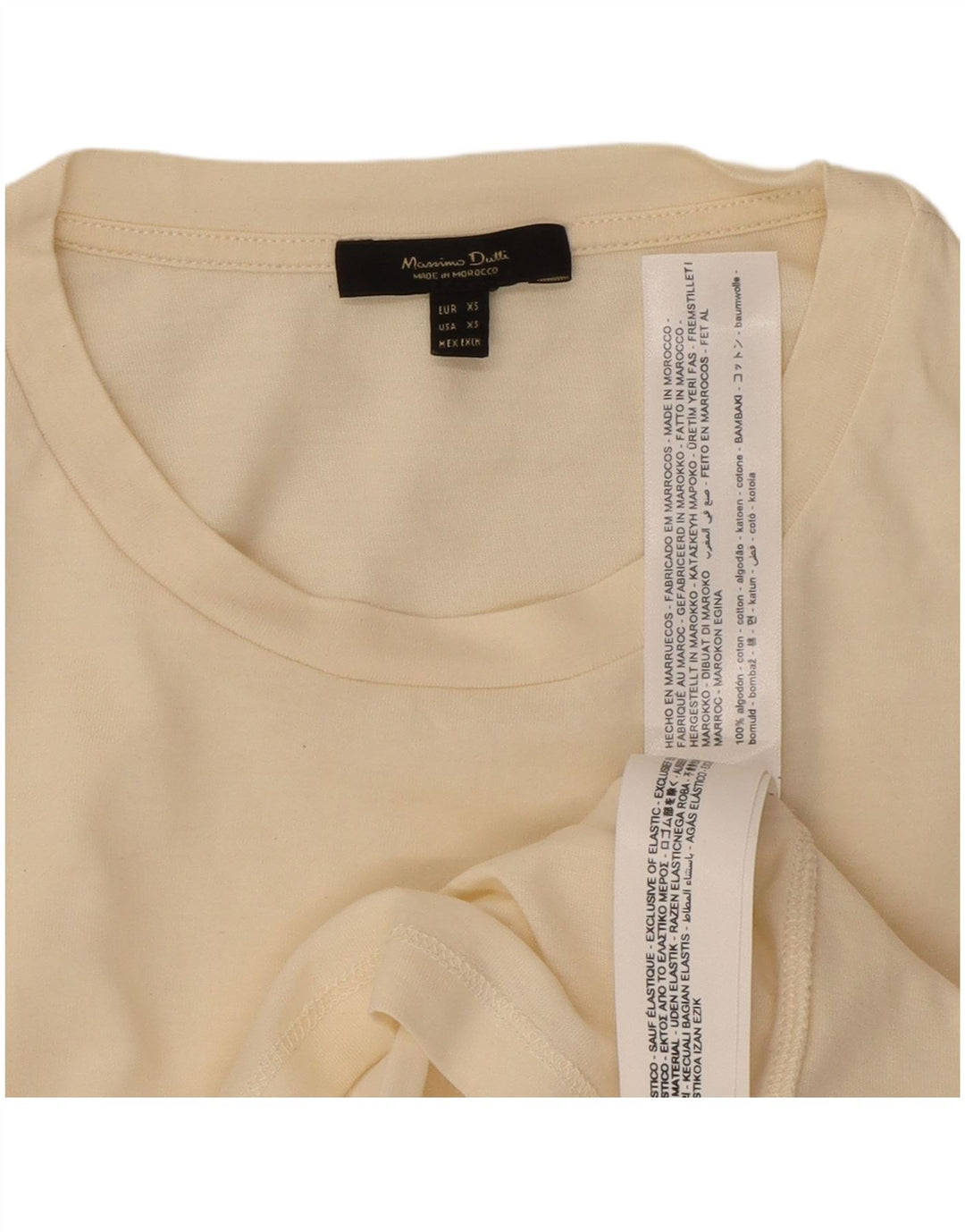 Massimo Dutti Womens Top Long Sleeve UK 6 XS White Cotton