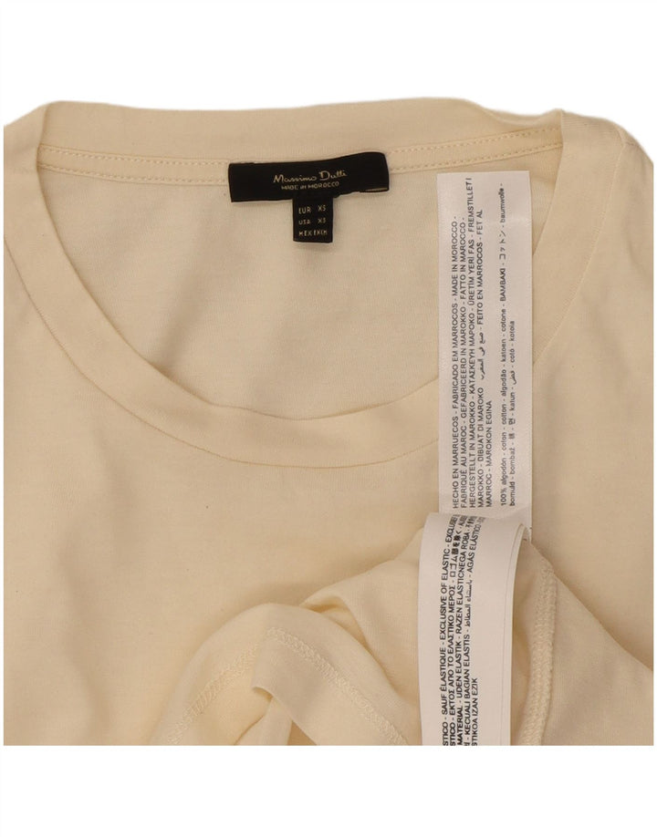 Massimo Dutti Womens Top Long Sleeve UK 6 XS White Cotton