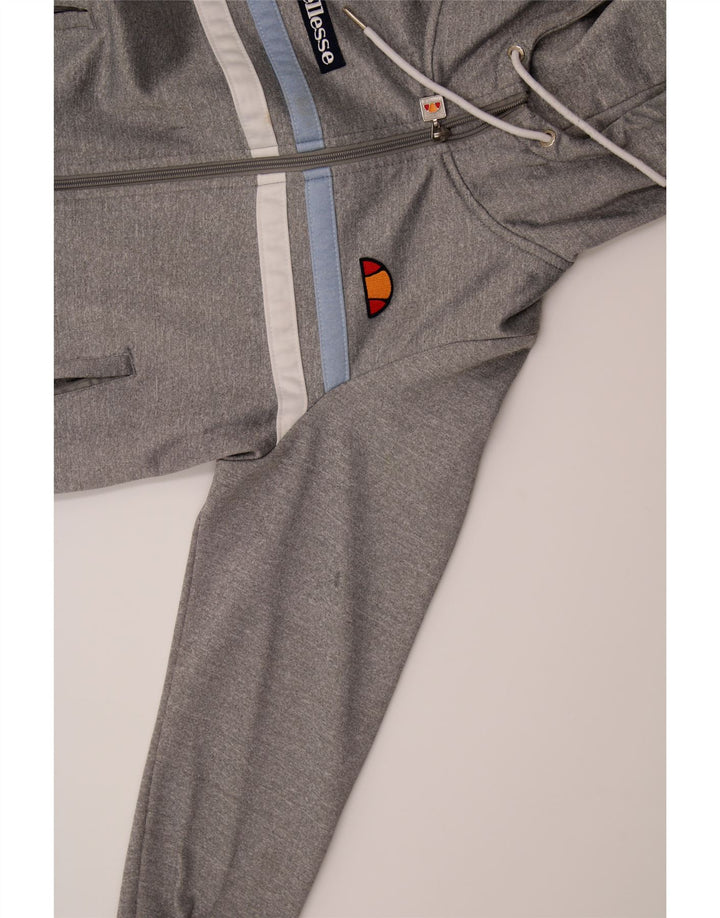 ELLESSE Womens Zip Hoodie Sweater UK 14 Large Grey Polyester Vintage Ellesse and Second-Hand Ellesse from Messina Hembry 