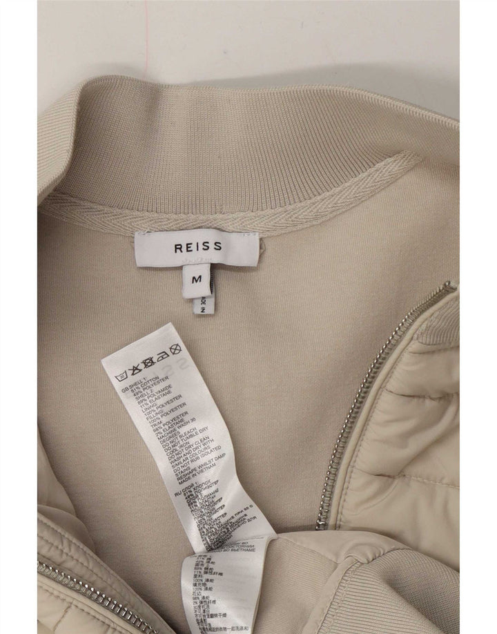 Reiss Mens Cardigan Sweater Medium Beige Cotton