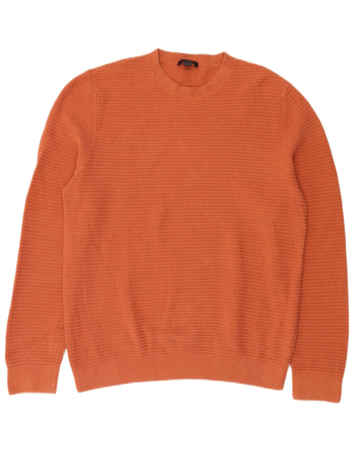 Cos Mens Crew Neck Jumper Sweater Large Orange Cotton